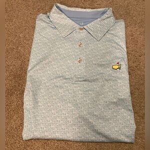 Masters Light Blue Geometric Polo Shirt